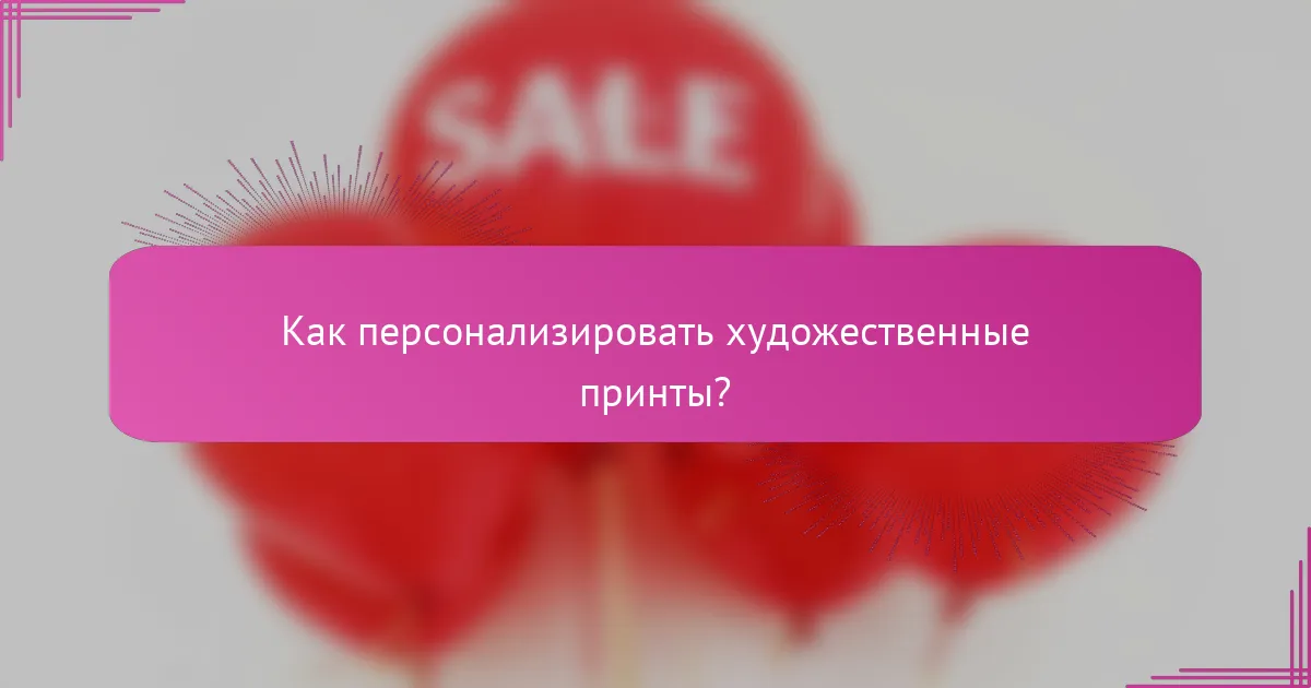 Как персонализировать художественные принты?