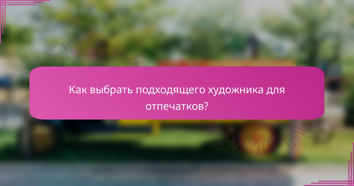 Как выбрать подходящего художника для отпечатков?