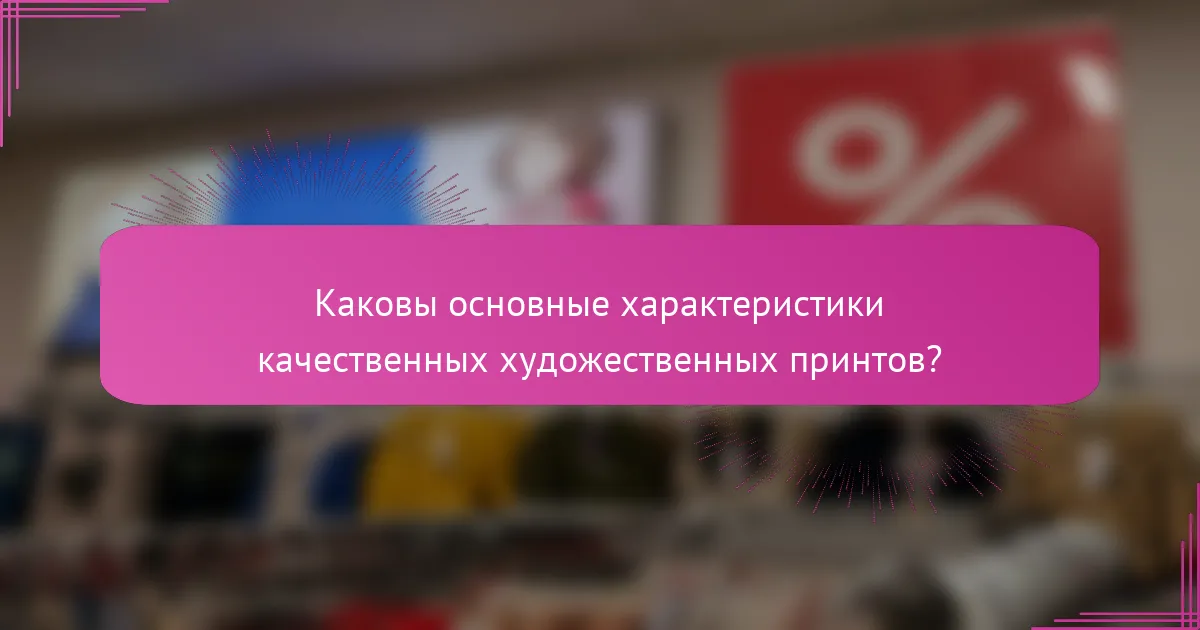 Каковы основные характеристики качественных художественных принтов?